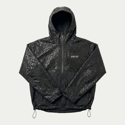 Water Reactive Cheetah Rain Jacket - Black