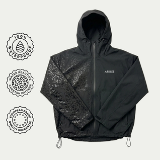 Water Reactive Cheetah Rain Jacket - Black