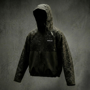 Water Reactive Cheetah Rain Jacket - Black