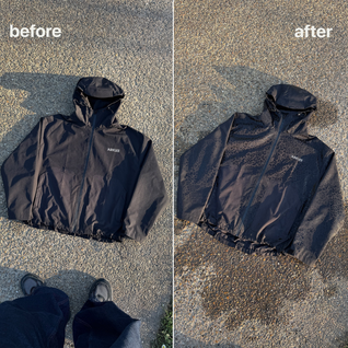 Water Reactive Cheetah Rain Jacket - Black